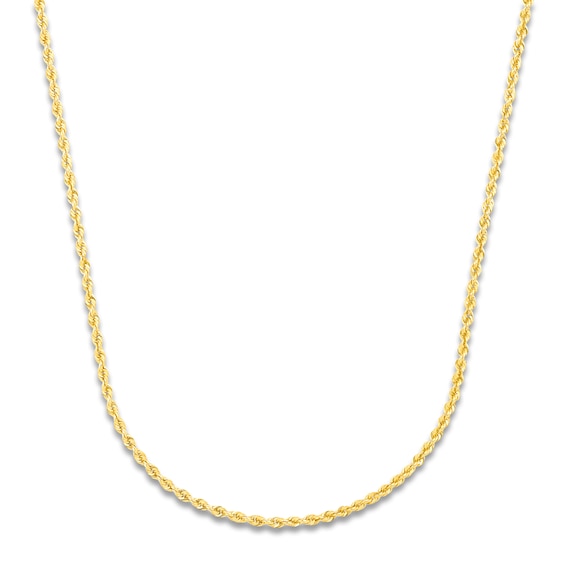 High-Polish Glitter Rope Chain 14K Yellow Gold 18" 1.8mm