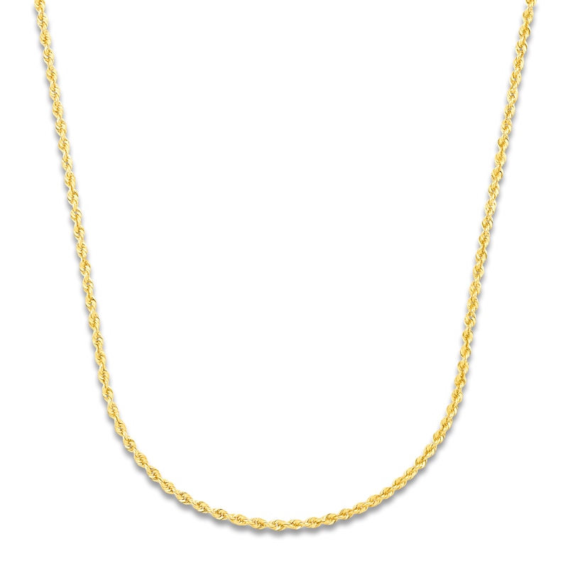 Main Image 1 of High-Polish Glitter Rope Chain 14K Yellow Gold 18" 1.8mm