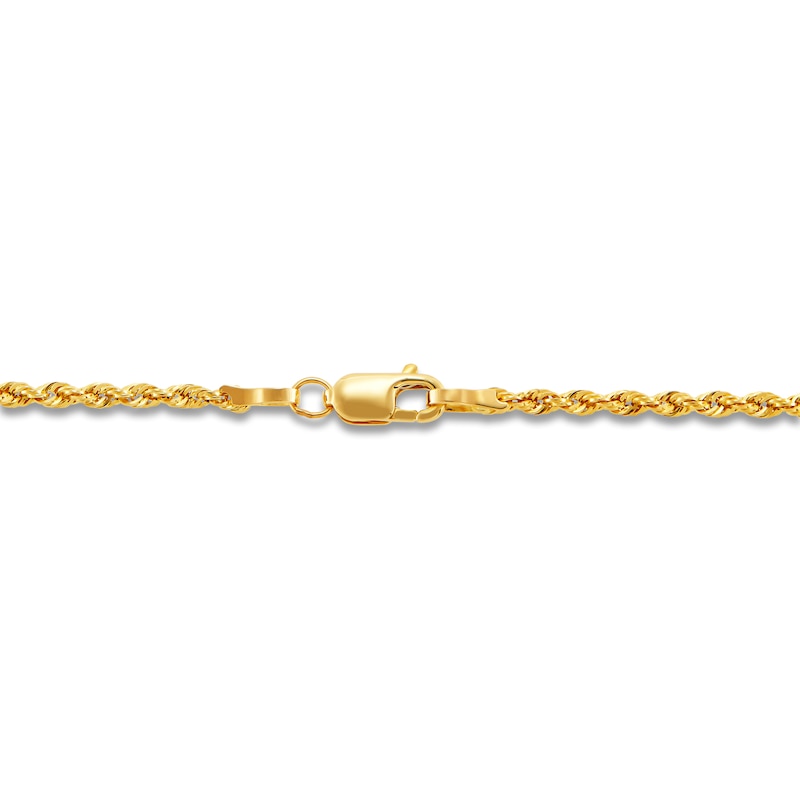 Main Image 2 of High-Polish Glitter Rope Chain 14K Yellow Gold 18" 1.8mm