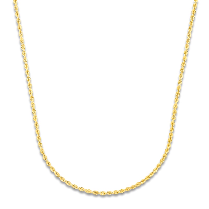 Main Image 1 of High-Polish Glitter Rope Chain 14K Yellow Gold 22" 1.8mm