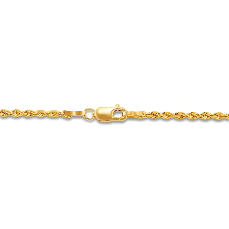 Main Image 2 of High-Polish Glitter Rope Chain 14K Yellow Gold 22" 1.8mm