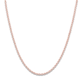 High-Polish Glitter Rope Chain 14K Rose Gold 20" 1.8mm