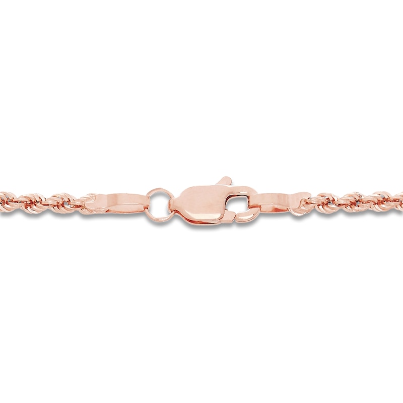 Main Image 2 of High-Polish Glitter Rope Chain 14K Rose Gold 20" 1.8mm
