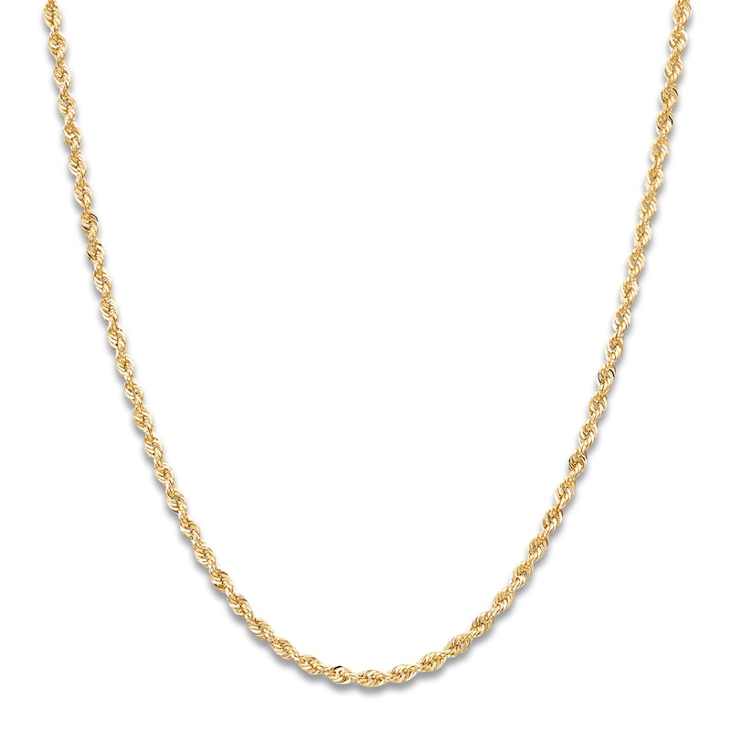Main Image 1 of High-Polish Glitter Rope Chain 14K Yellow Gold 18" 2mm