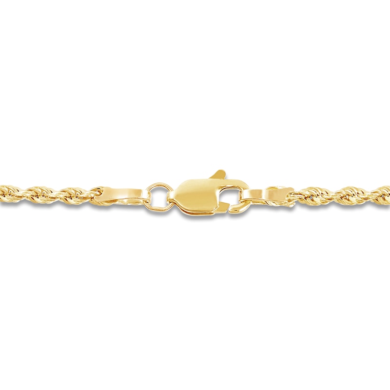 High-Polish Glitter Rope Chain 14K Yellow Gold 18" 2mm