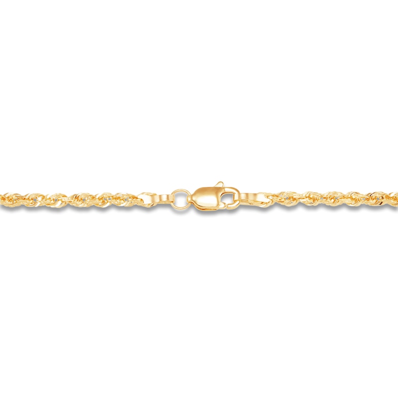 Main Image 2 of High-Polish Glitter Rope Chain 14K Yellow Gold 18" 2.4mm