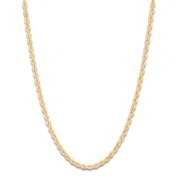 High-Polish Glitter Rope Chain 14K Yellow Gold 22" 2.4mm