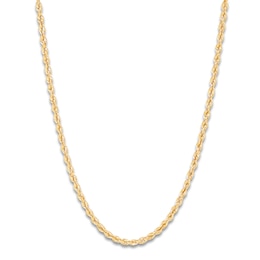 High-Polish Glitter Rope Chain 14K Yellow Gold 24" 2.4mm