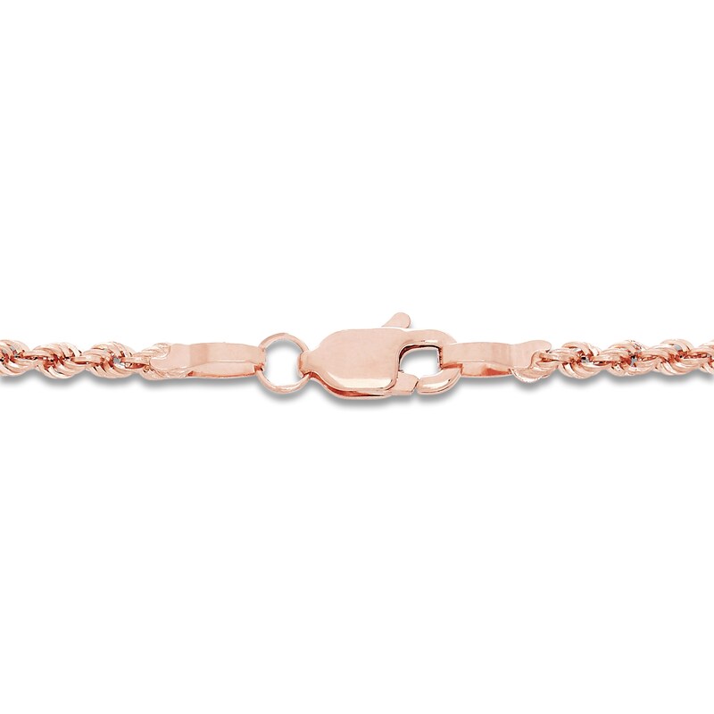 Main Image 2 of High-Polish Glitter Rope Chain 14K Rose Gold 18" 2.4mm