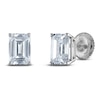 Thumbnail Image 2 of Emerald-Cut Lab-Grown Diamond Solitaire Stud Earrings 2 ct tw 14K White Gold (F/SI2)