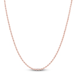 Semi-Solid Glitter Rope Chain Necklace 14K Rose Gold 16" 1.8mm