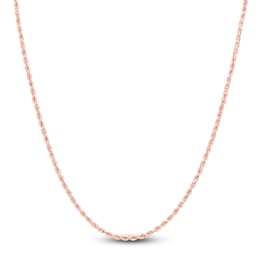 Semi-Solid Glitter Rope Chain Necklace 14K Rose Gold 18" 1.8mm