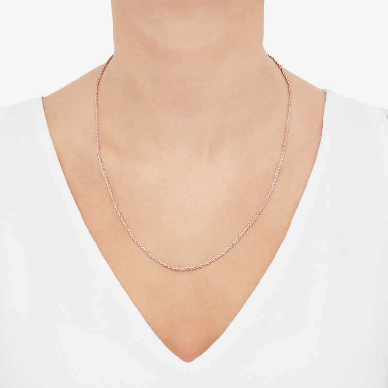 Main Image 2 of Semi-Solid Glitter Rope Chain Necklace 14K Rose Gold 22" 1.8mm
