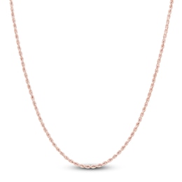 Semi-Solid Glitter Rope Chain Necklace 14K Rose Gold 24" 1.8mm
