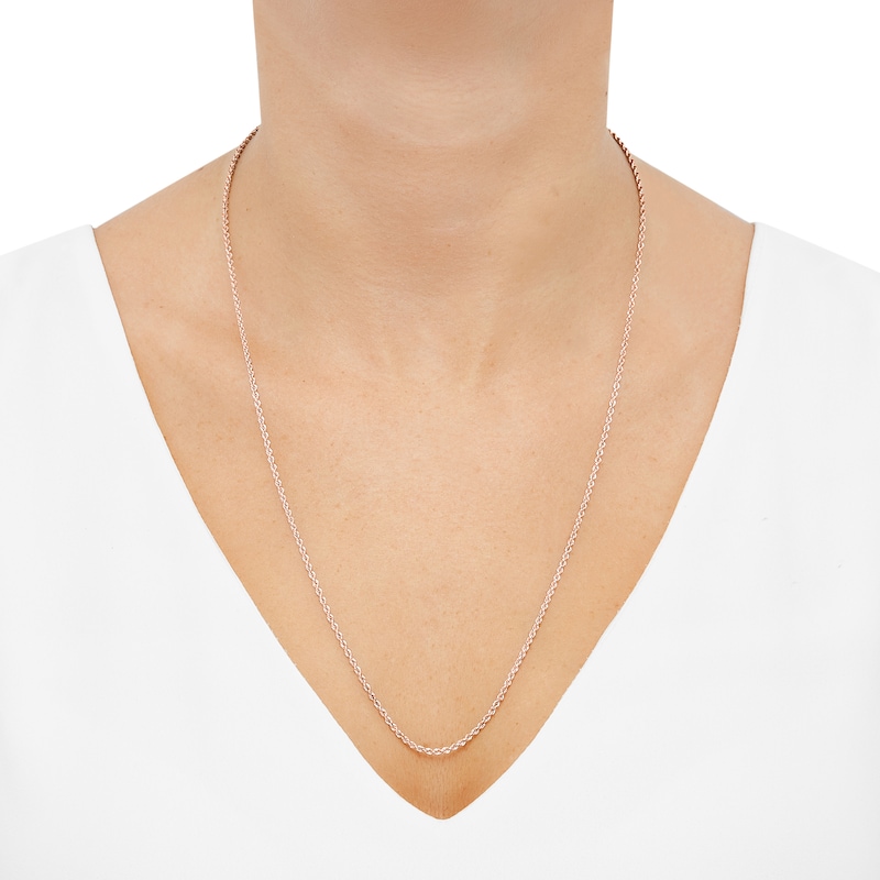 Main Image 2 of Semi-Solid Glitter Rope Chain Necklace 14K Rose Gold 24" 1.8mm