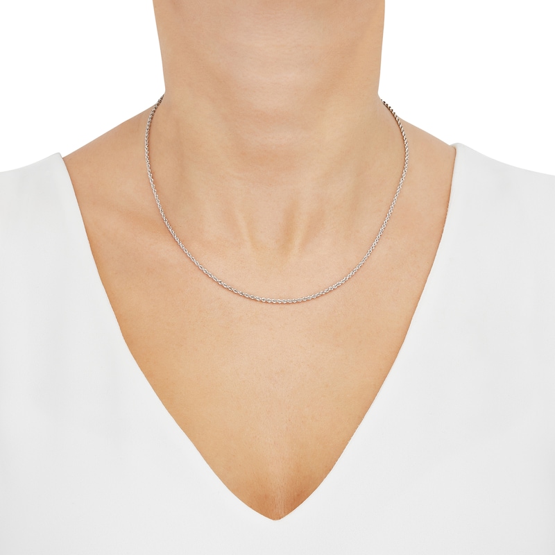 Main Image 2 of Semi-Solid Glitter Rope Chain Necklace 14K White Gold 20" 1.8mm