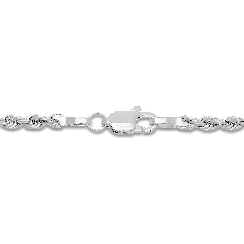 Main Image 3 of Semi-Solid Glitter Rope Chain Necklace 14K White Gold 20" 1.8mm