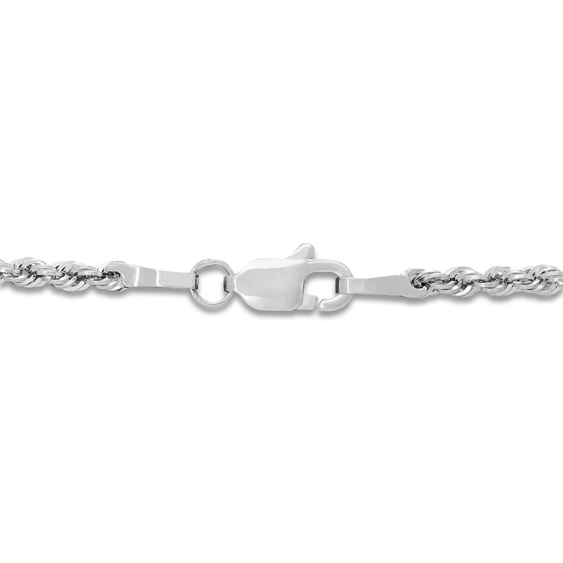 Main Image 2 of Semi-Solid Glitter Rope Chain Necklace 14K White Gold 18" 2mm