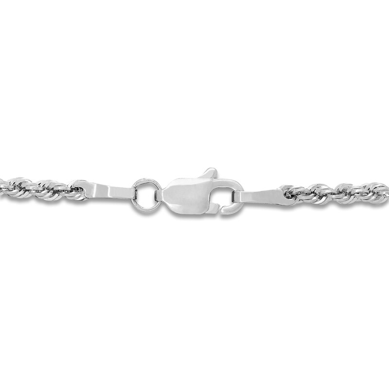 Main Image 2 of Semi-Solid Glitter Rope Chain Necklace 14K White Gold 24" 2mm