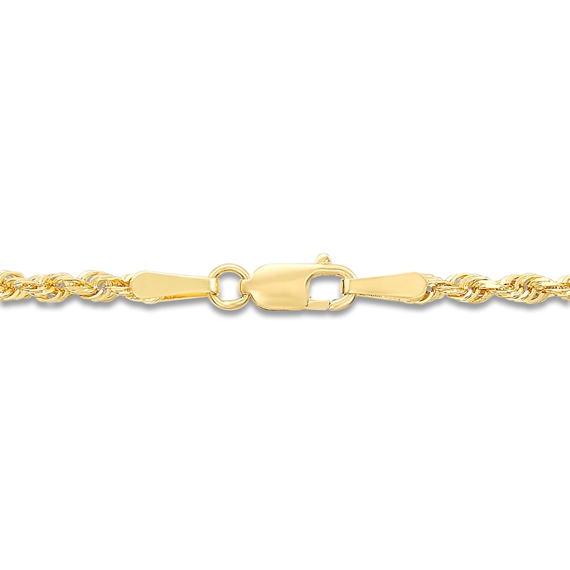 Main Image 2 of Semi-Solid Glitter Rope Chain Necklace 14K Yellow Gold 30" 2.4mm