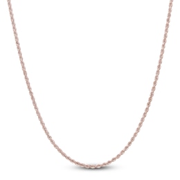 Semi-Solid Glitter Rope Chain Necklace 14K Rose Gold 30" 2.4mm
