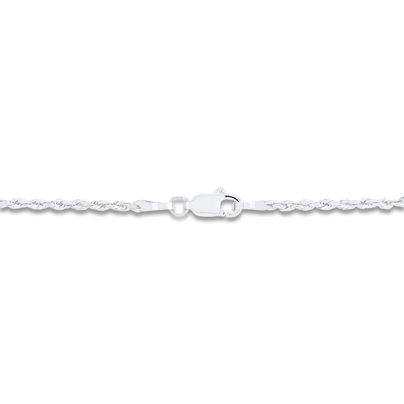 Main Image 2 of Semi-Solid Glitter Rope Chain Necklace 14K White Gold 18" 2.4mm