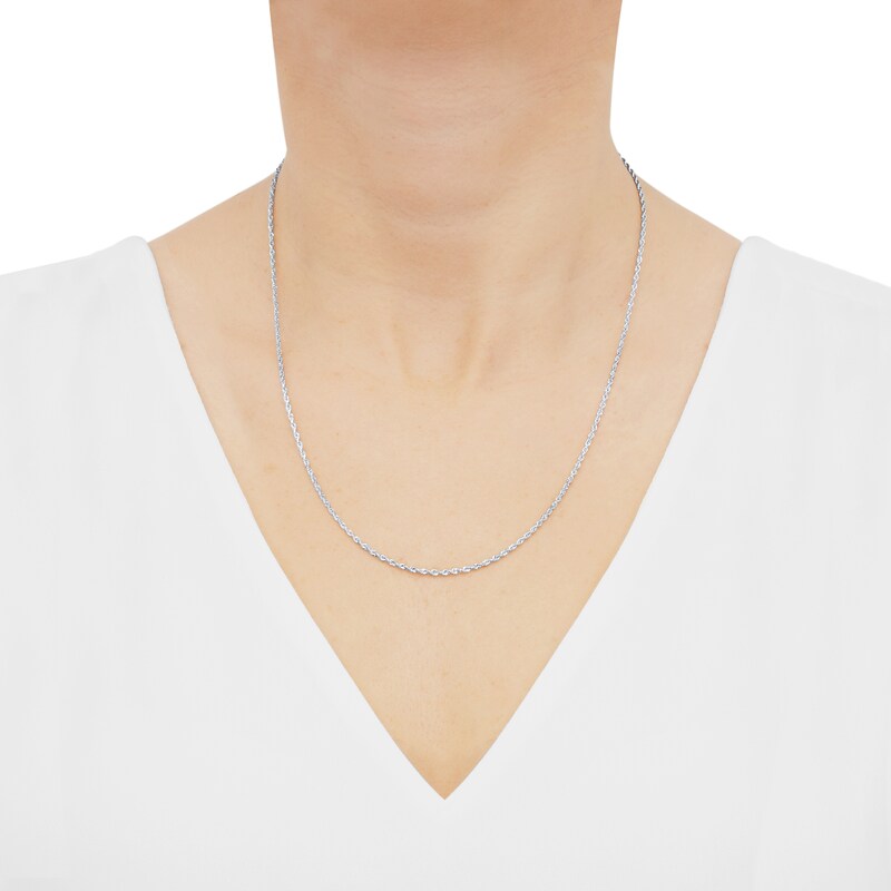 Main Image 3 of Semi-Solid Glitter Rope Chain Necklace 14K White Gold 18" 2.4mm