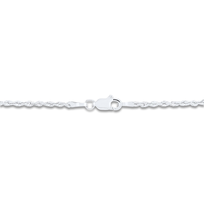 Main Image 2 of Semi-Solid Glitter Rope Chain Necklace 14K White Gold 20" 2.4mm