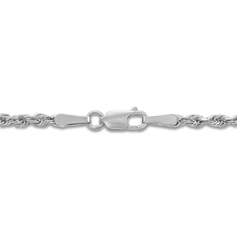 Main Image 2 of Semi-Solid Glitter Rope Chain Necklace 14K White Gold 30" 2.4mm
