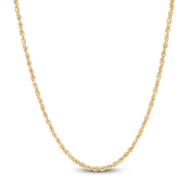 Main Image 1 of Hollow Glitter Rope Chain Necklace 14K Yellow Gold 20" 1.8mm