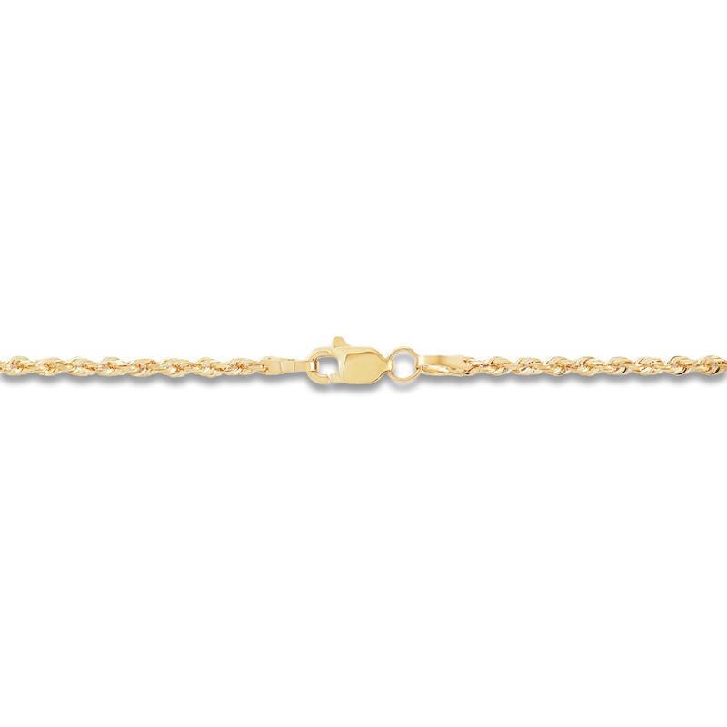 Main Image 2 of Hollow Glitter Rope Chain Necklace 14K Yellow Gold 20" 1.8mm