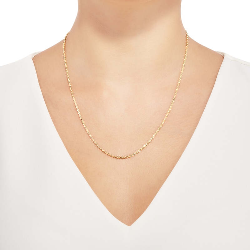 Main Image 3 of Hollow Glitter Rope Chain Necklace 14K Yellow Gold 20" 1.8mm