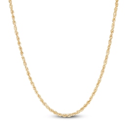 Hollow Glitter Rope Chain Necklace 14K Yellow Gold 24" 1.8mm