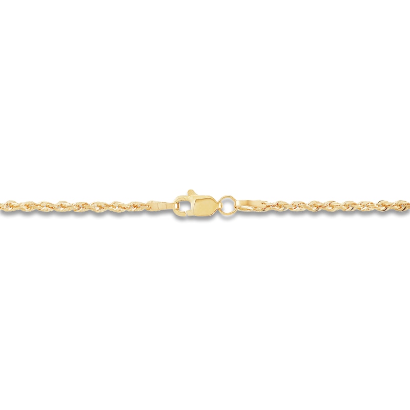 Main Image 2 of Hollow Glitter Rope Chain Necklace 14K Yellow Gold 24" 1.8mm