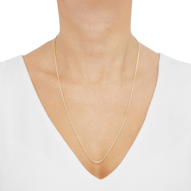Main Image 3 of Hollow Glitter Rope Chain Necklace 14K Yellow Gold 24" 1.8mm