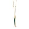 Thumbnail Image 2 of Natural Malachite & Diamond Necklace 1/4 ct tw 14K Yellow Gold 18"