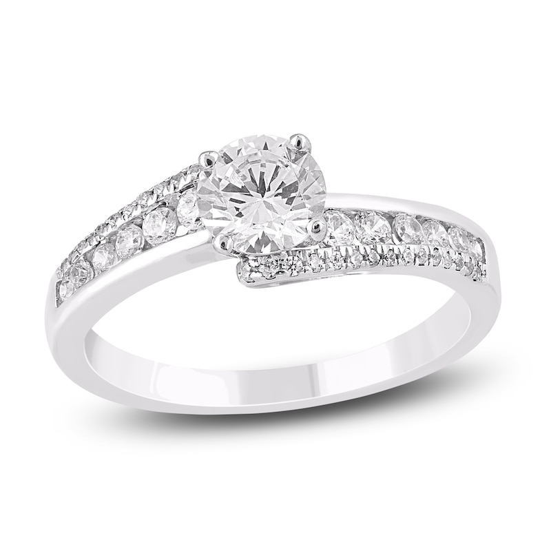 Main Image 1 of Round-Cut Diamond Bypass Engagement Ring 1 ct tw 14K White Gold