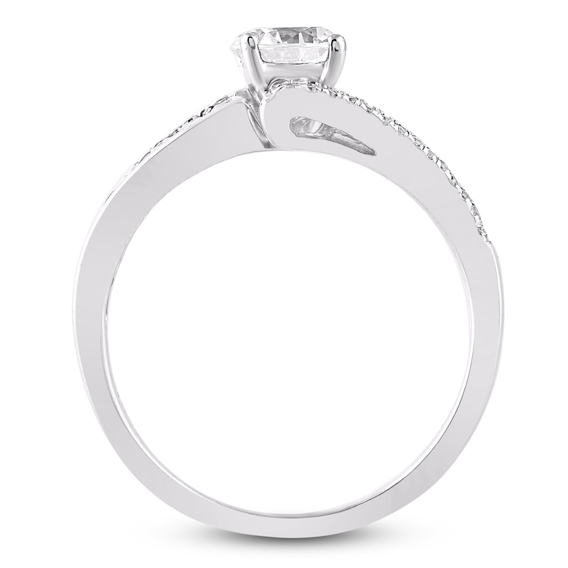 Main Image 2 of Round-Cut Diamond Bypass Engagement Ring 1 ct tw 14K White Gold