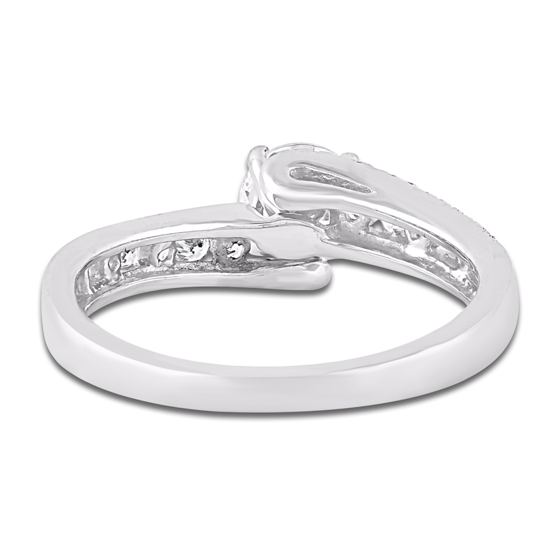 Main Image 3 of Round-Cut Diamond Bypass Engagement Ring 1 ct tw 14K White Gold