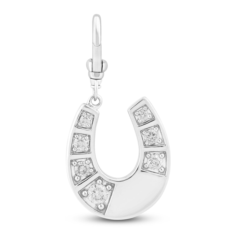 Main Image 1 of Charm'd by Lulu Frost Diamond Lucky Seven Horseshoe Charm 1/2 ct tw 10K White Gold