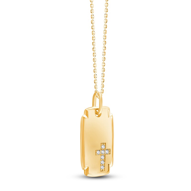 Main Image 2 of Children's Diamond Accent Cross Necklace 18K Yellow Gold 10"