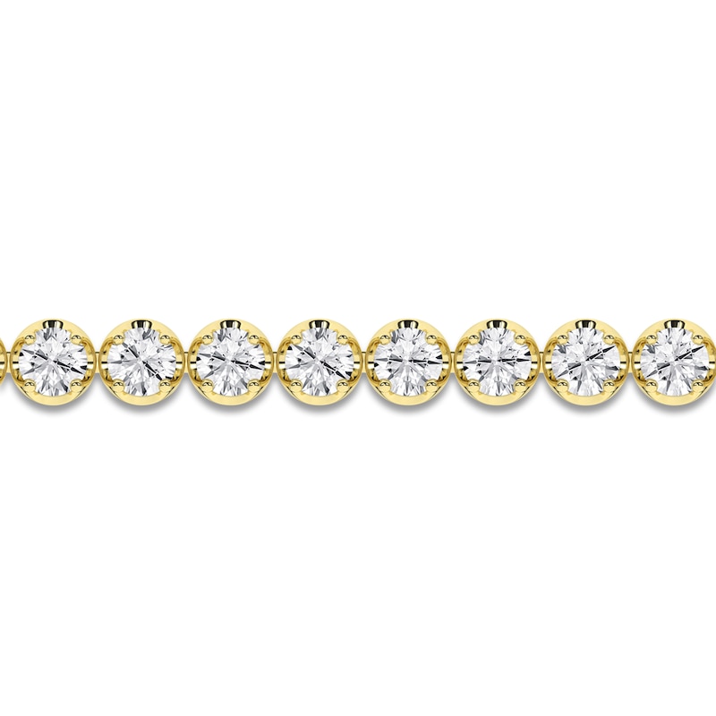 Main Image 2 of Lab-Grown Diamond Tennis Bracelet 8 ct tw 14K Yellow Gold 7.25"