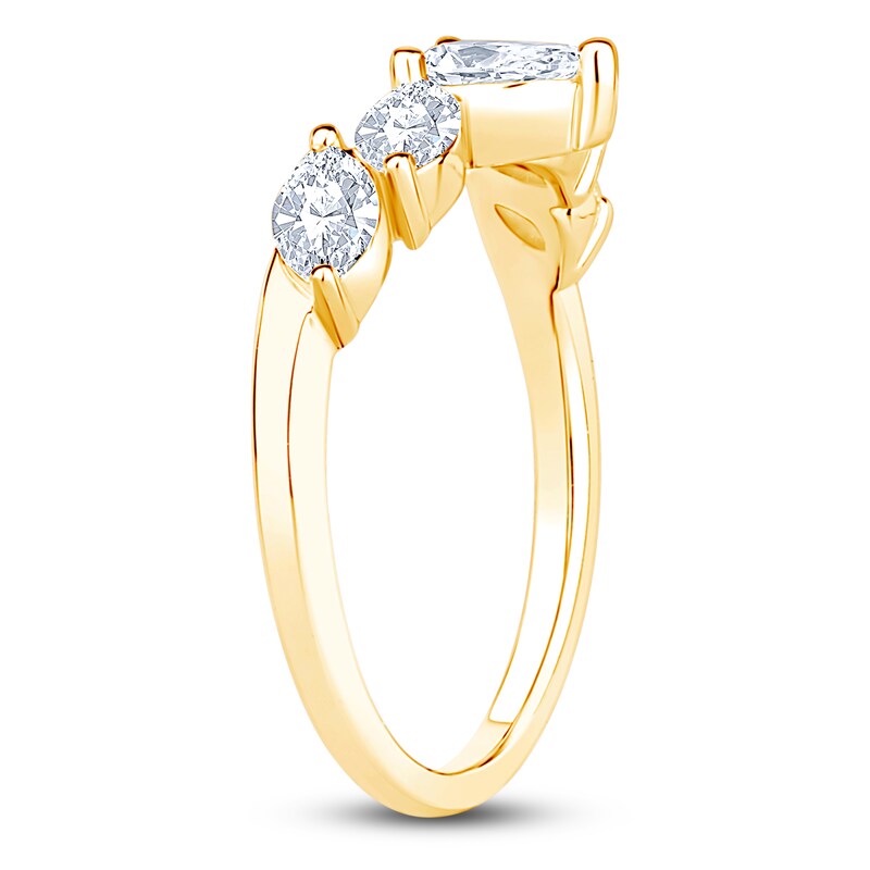 Main Image 2 of Lab-Grown Marquise and Pear Diamond Anniversary Ring 1 ct tw 14K Yellow Gold