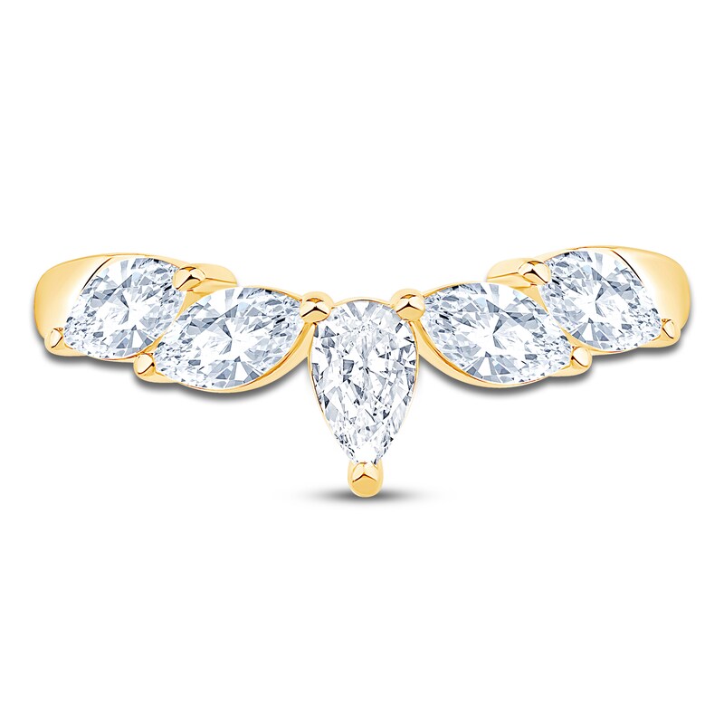 Main Image 3 of Lab-Grown Marquise and Pear Diamond Anniversary Ring 1 ct tw 14K Yellow Gold
