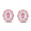 Thumbnail Image 2 of Kallati Oval-Cut Natural Pink Sapphire & Diamond Earrings 1/8 ct tw 14K Yellow Gold