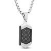 Thumbnail Image 2 of Men's Black & White Diamond Hexagon Necklace 1/3 ct tw Stainless Steel & Black Ion Plating 24"