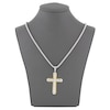 Thumbnail Image 3 of Men's Diamond Cross Necklace 1/2 ct tw Stainless Steel & Yellow Ion Plating 24"