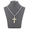 Thumbnail Image 4 of Men's Diamond Cross Necklace 1/2 ct tw Stainless Steel & Yellow Ion Plating 24"