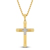 Thumbnail Image 1 of Men's Diamond Cross Necklace 1/20 ct tw Yellow Ion-Plated Stainless Steel 24"
