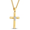 Thumbnail Image 2 of Men's Diamond Cross Necklace 1/20 ct tw Yellow Ion-Plated Stainless Steel 24"